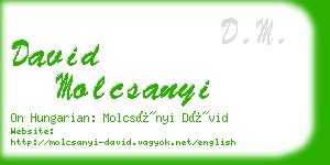 david molcsanyi business card
